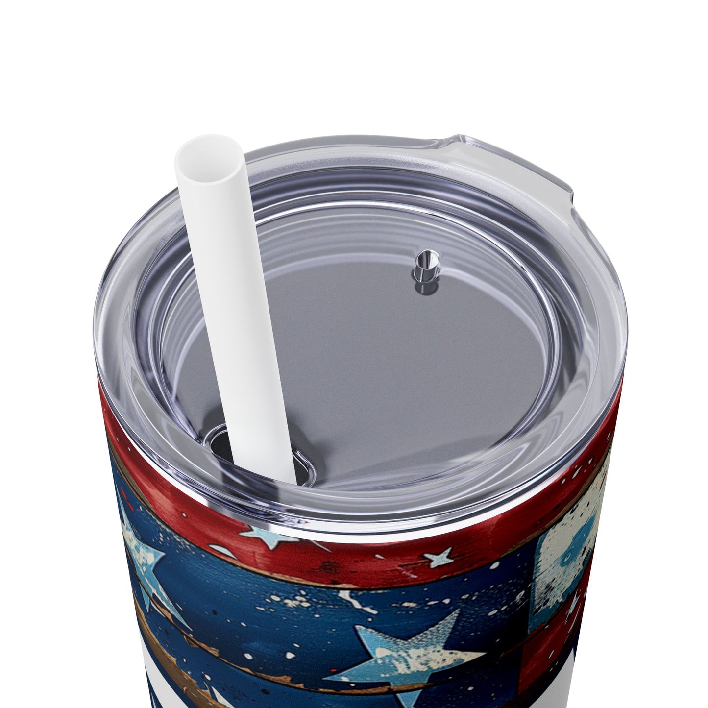 Patriotic Skinny Tumbler with Straw - Perfect Gift for Dad, 4th of July, Father's Day, Outdoor Events, BBQs
