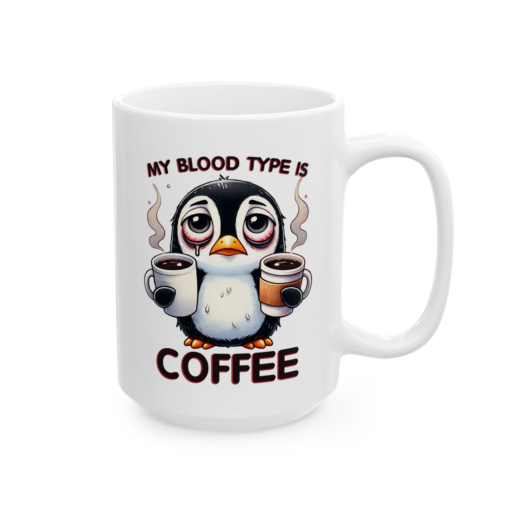 White ceramic coffee mug with “My Daily Cup of Hope” printed in bold script on both sides, available in 11oz and 15oz sizes for faith and coffee lovers