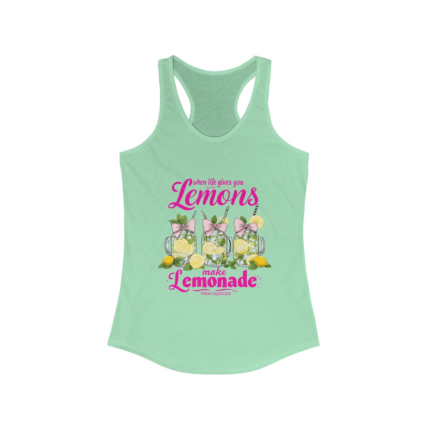 Make Lemonade racerback tank top flat lay