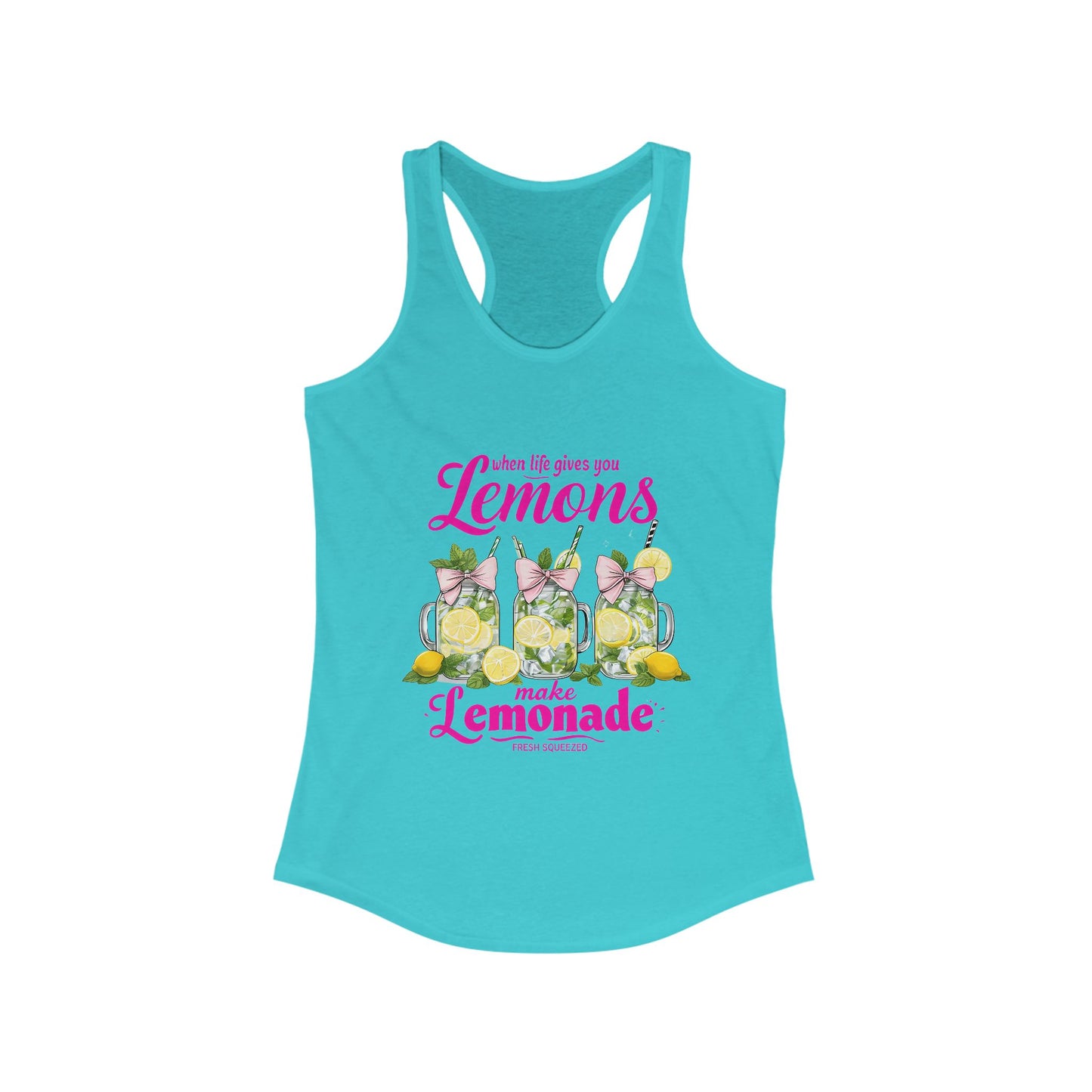 Make Lemonade racerback tank top flat lay