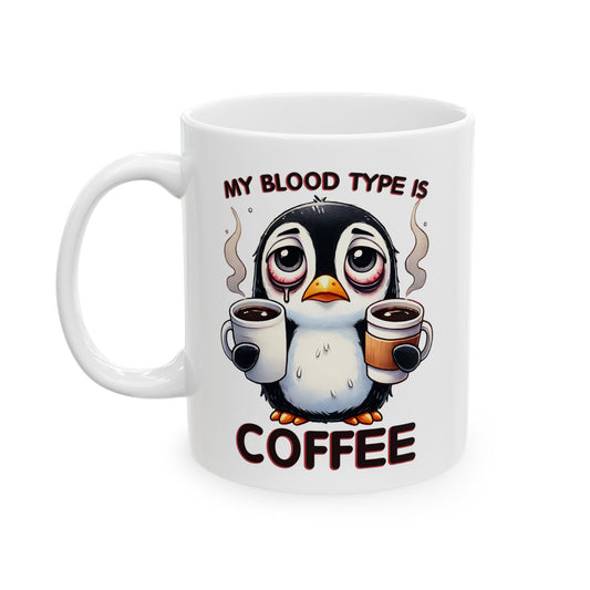 White ceramic coffee mug with “My Daily Cup of Hope” printed in bold script on both sides, available in 11oz and 15oz sizes for faith and coffee lovers