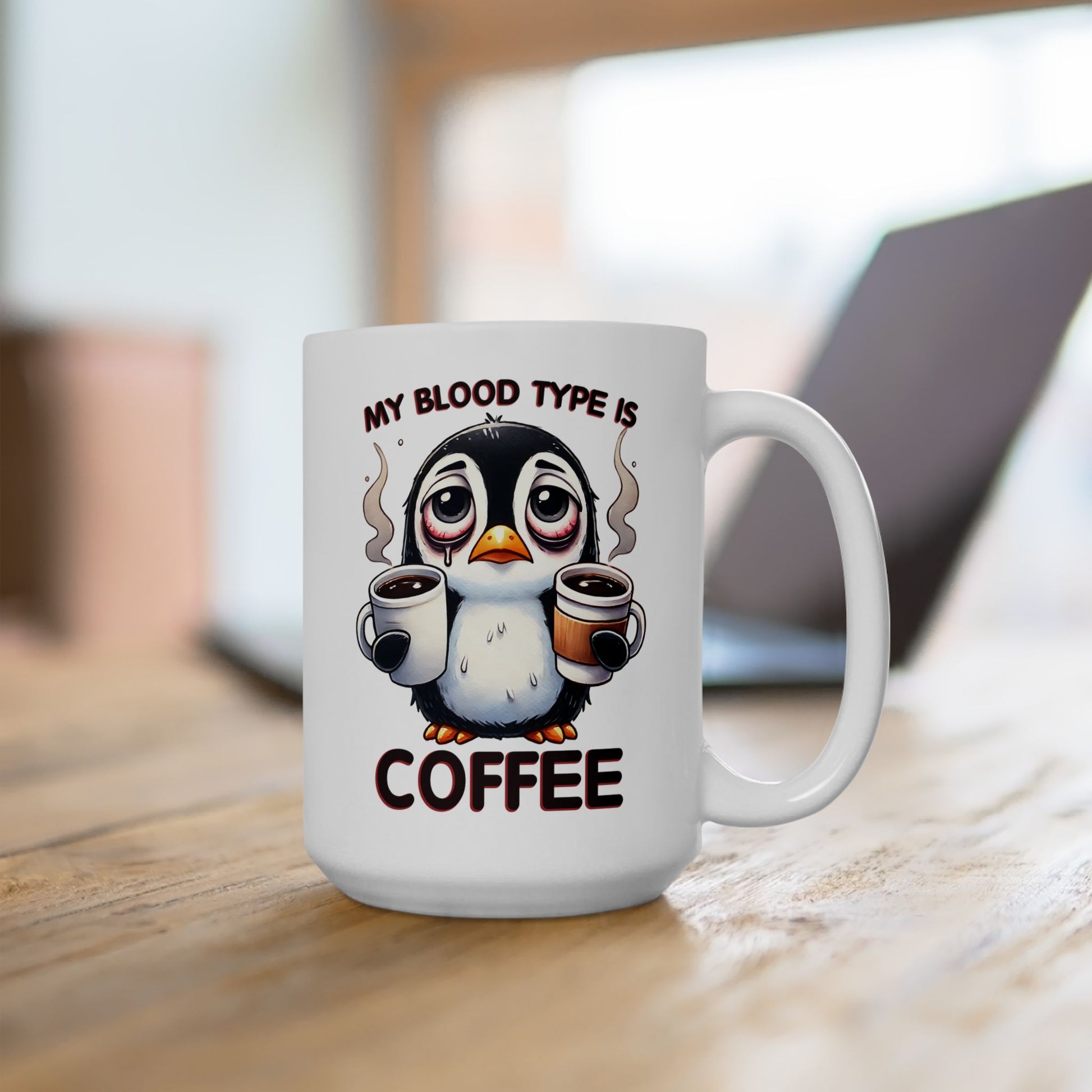 White ceramic coffee mug with “My Daily Cup of Hope” printed in bold script on both sides, available in 11oz and 15oz sizes for faith and coffee lovers