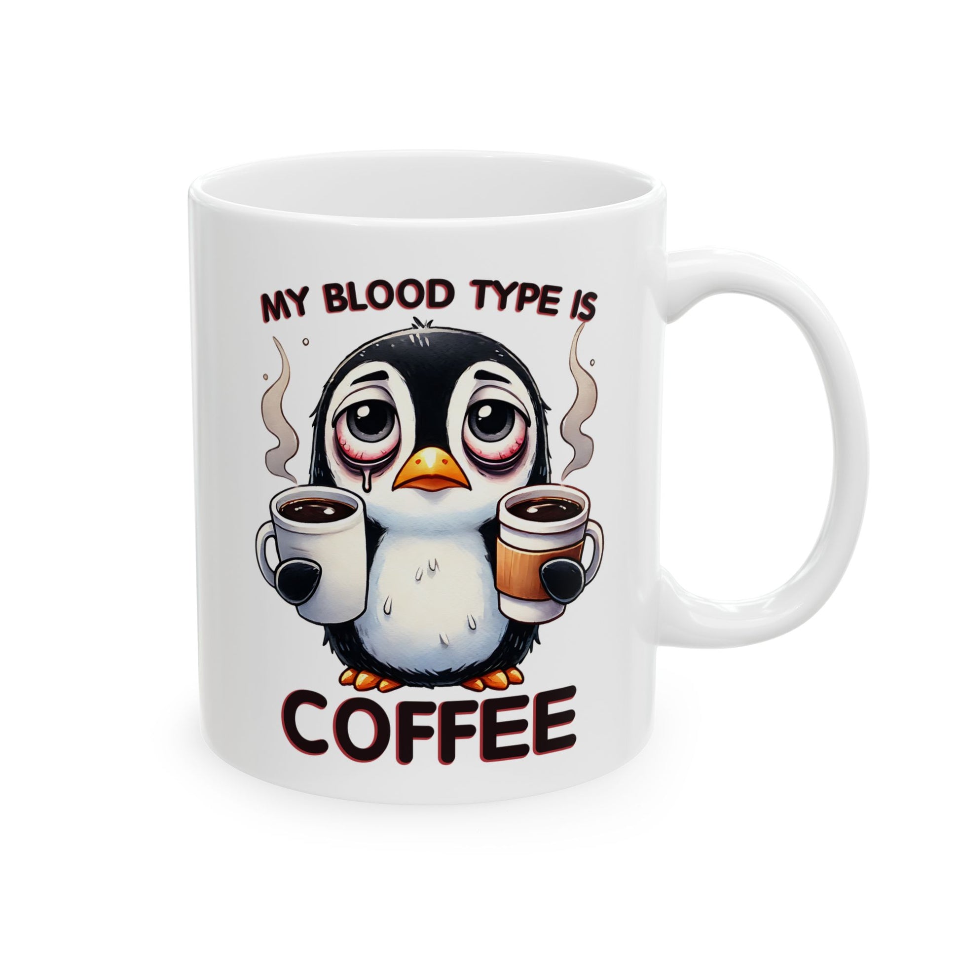 White ceramic coffee mug with “My Daily Cup of Hope” printed in bold script on both sides, available in 11oz and 15oz sizes for faith and coffee lovers